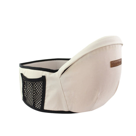 porte-bébé ergonomique en coloris crème sur fond blanc, vue de détail