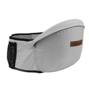porte-bébé ergonomique coloris gris clair sur fond blanc