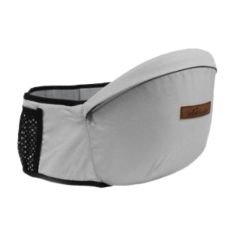 porte-bébé ergonomique coloris gris clair sur fond blanc