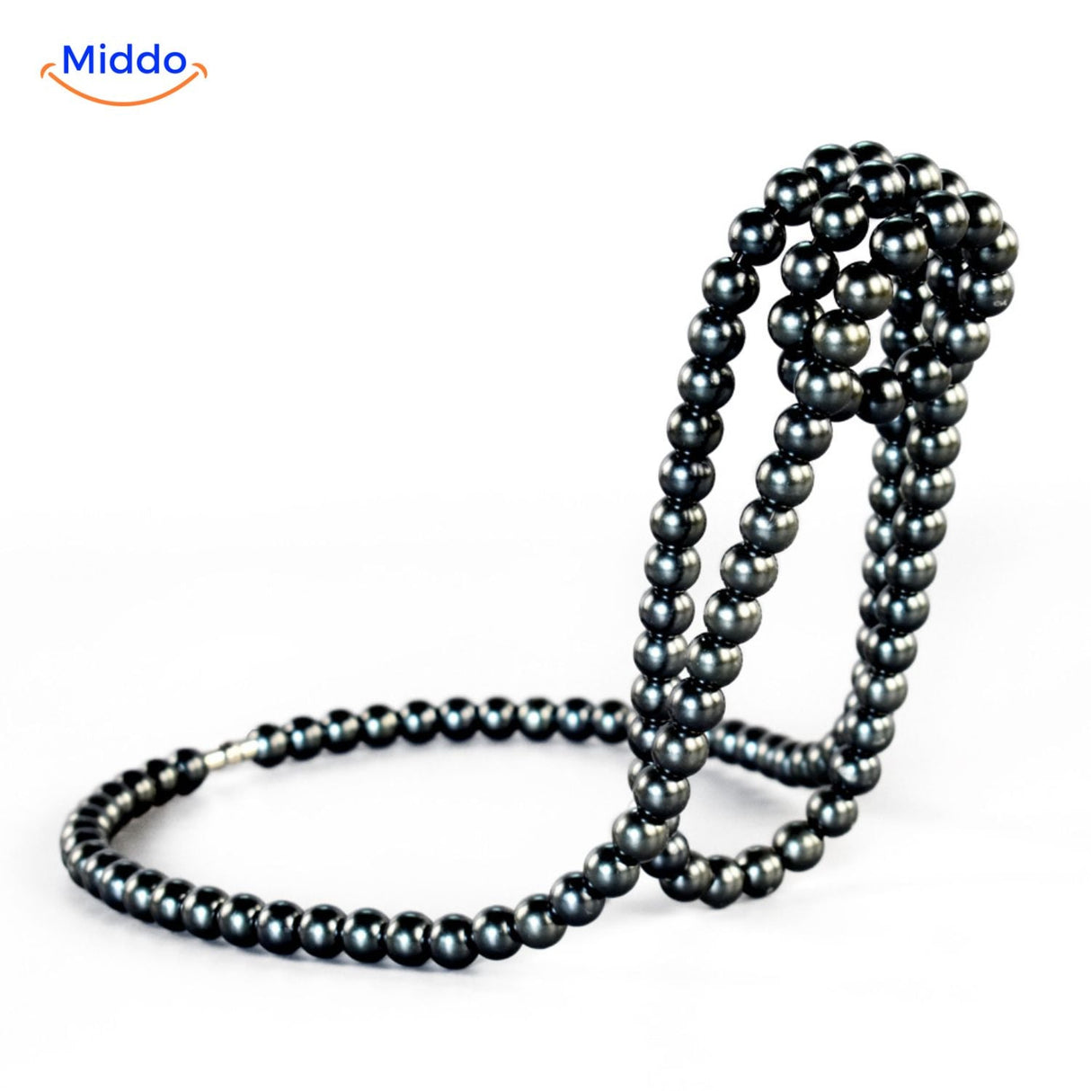 porte-bouteille design avec perles sombres et effet bijou, vue en situation