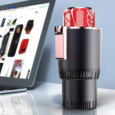 porte-gobelet auto utilisé sur un bureau pour garder une boisson fraîche, idéal pour le travail
