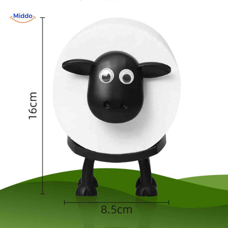 gros plan du porte-papier wc tête de mouton avec dimensions 16x8 cm indiquées