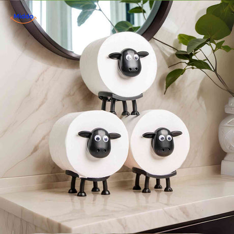 porte-rouleau wc en forme de mouton, accessoire décoratif original pour salle de bain