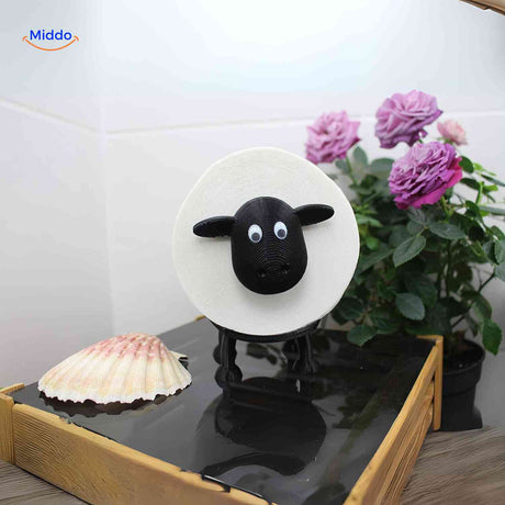 porte-rouleau wc mouton avec motifs floraux, décoration mignonne et colorée pour les toilettes