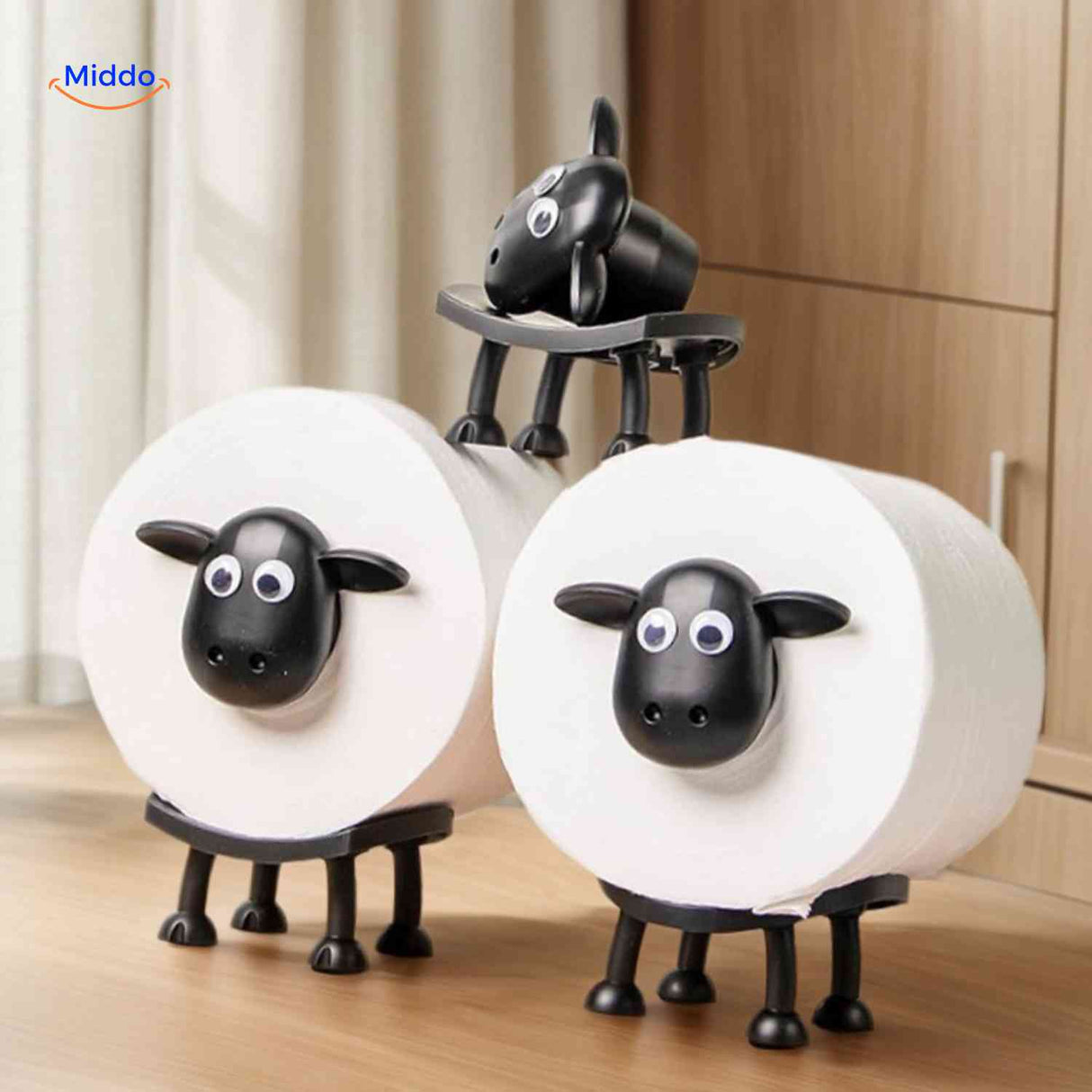 porte-rouleau mouton mignon pour décoration de toilettes, accessoire original et fonctionnel
