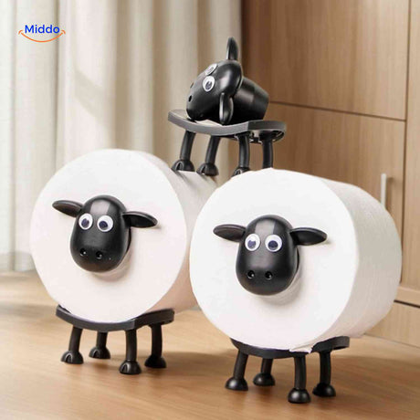 porte-rouleau mouton mignon pour décoration de toilettes, accessoire original et fonctionnel