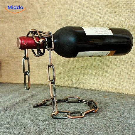 porte-bouteille vin avec chaîne rose, touche féminine et élégante pour votre intérieur