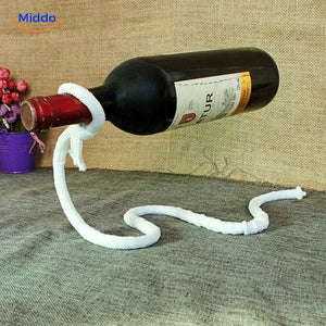 porte-bouteille vin en corde blanche, style scandinave minimaliste pour la maison