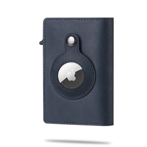 portefeuille connecte airtag coloris bleu marine avec traceur apple integre