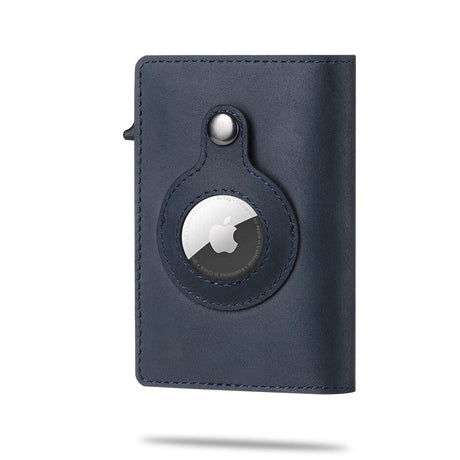 portefeuille connecte airtag coloris bleu marine avec traceur apple integre