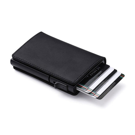 portefeuille airtag noir avec cartes de credit accessibles par le haut