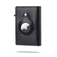 portefeuille intelligent airtag noir slim avec porte-cartes intégré, vue de face