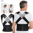 Noir — Postura soutien dorsal avec modèle de 50 ans et illustration de posture
