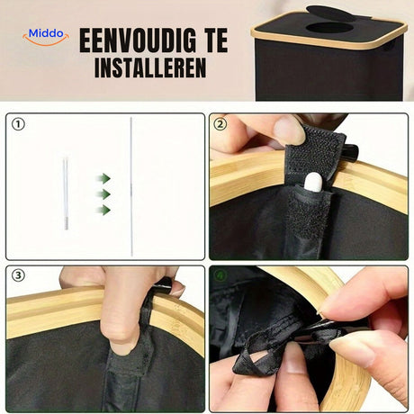 ecobin installation facile grâce à la fixation velcro sans perçage
