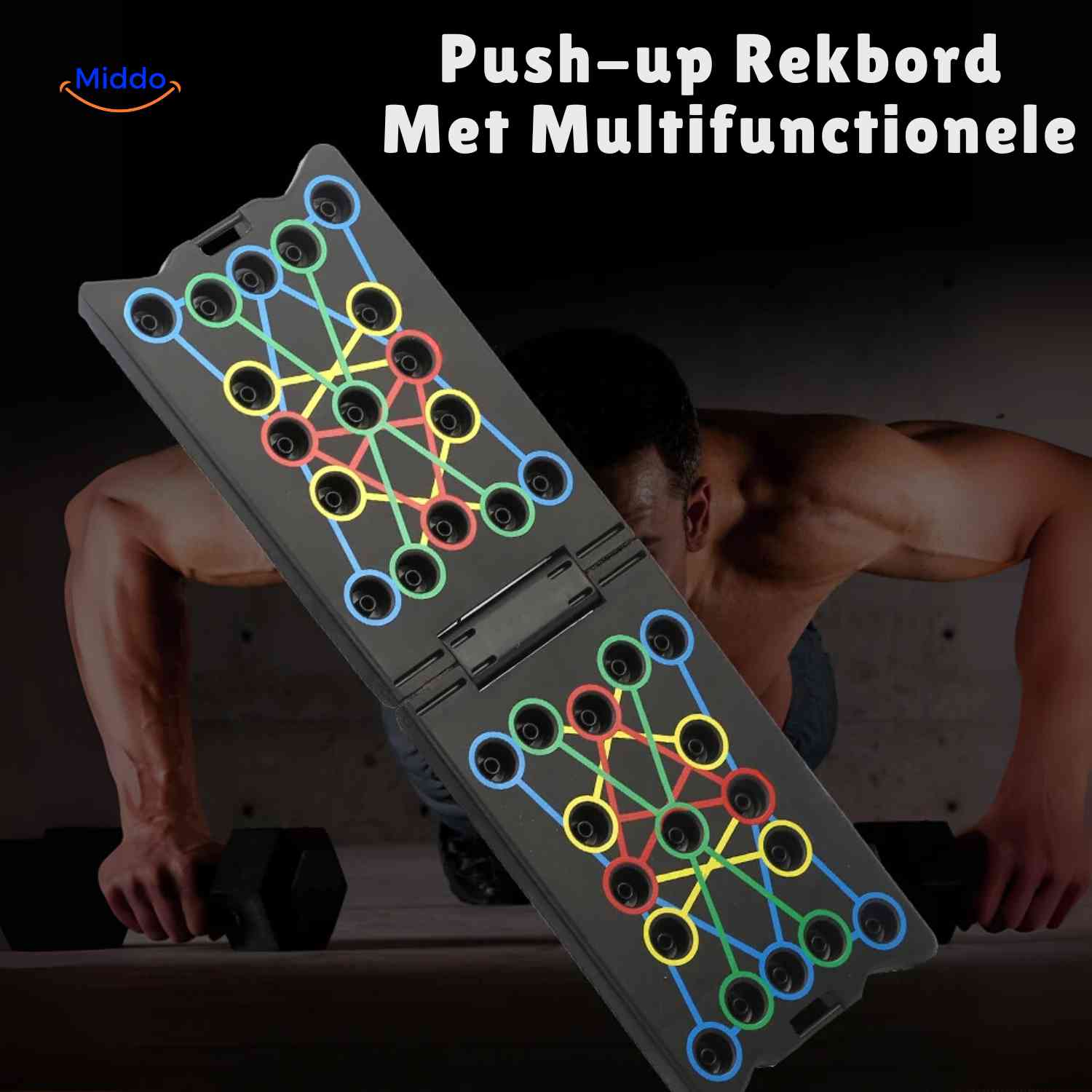 powerfit push up board multifunctioneel trainingsbord close up www.middo.nl