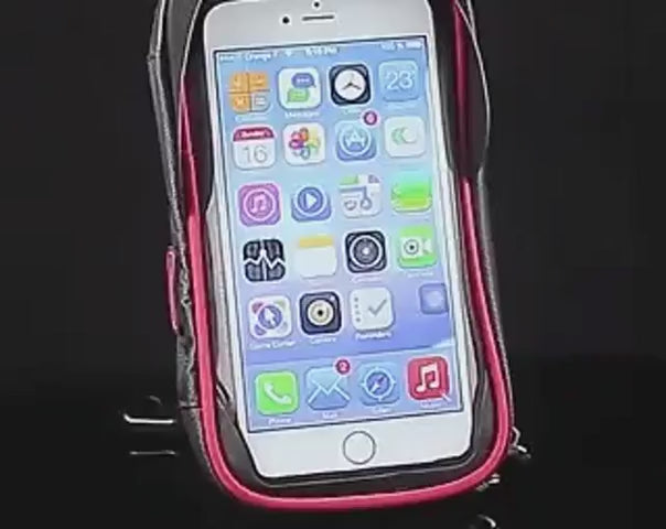 support téléphone moto avec smartphone inséré, présentation sur fond noir