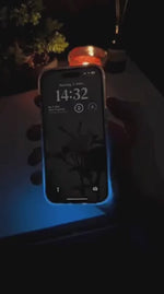 coque téléphone sable lumineux avec éclairage led visible dans l'obscurité