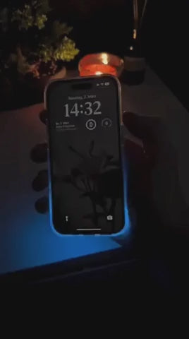 coque téléphone sable lumineux avec éclairage led visible dans l'obscurité
