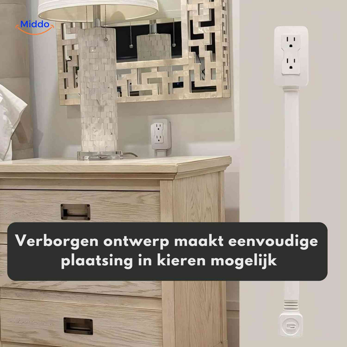 design ultra-plat de la prise voltiflex, idéal pour les espaces étroits derrière les meubles