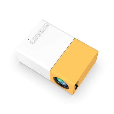 projecteur portable HD compact en coloris jaune et blanc, format de poche ultra-leger