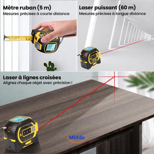 ProMeasure™ - Mètre Laser Numérique 3-en-1 | Portée de 40 ou 60m !