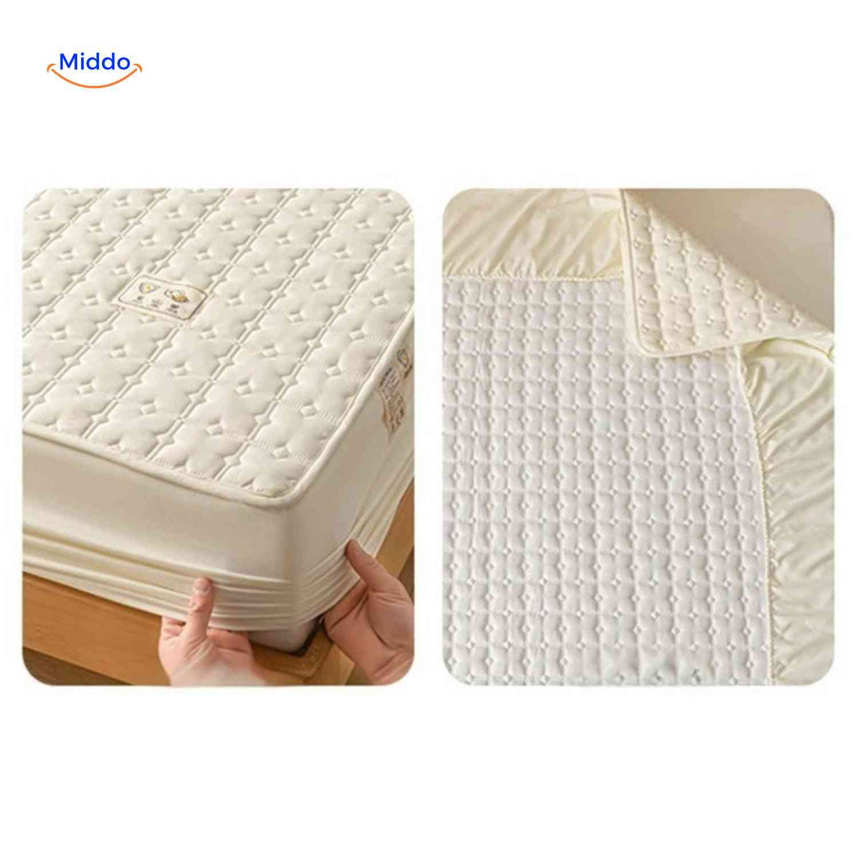 protège-matelas avec couche matelassée et coins élastiques pour une fixation stable et durable