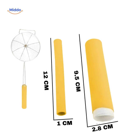 protège-poignée en silicone jaune taille 12 cm pour petits manches de casserole