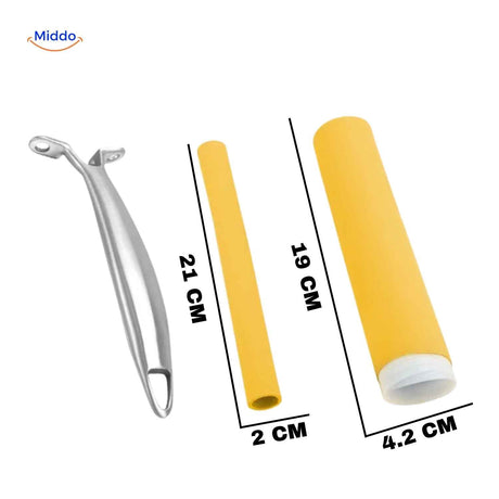 protège-poignée en silicone jaune taille 21 cm pour grands manches de poêle ou wok