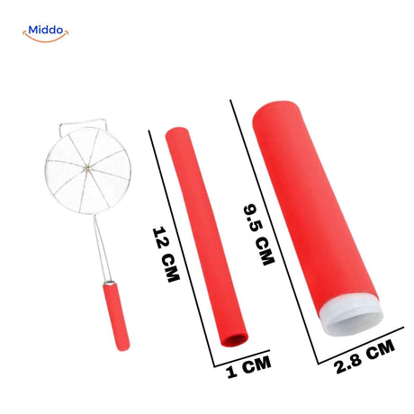 protège-poignée en silicone rouge taille 12 cm pour petits manches de casserole