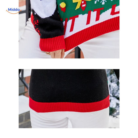 pull de noël rouge avec broderie de décoration festive, confort et style hivernal
