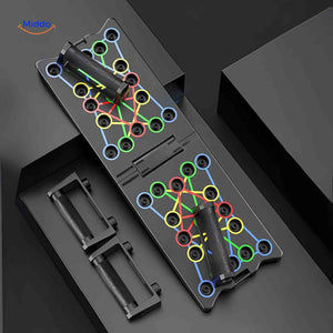 push-up board multifonctionnel en coloris noir, vue d'ensemble du plateau