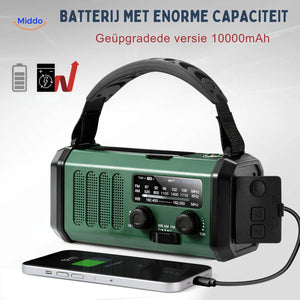radio d'urgence avec lampe LED et grande batterie intégrée de 10 000 mAh