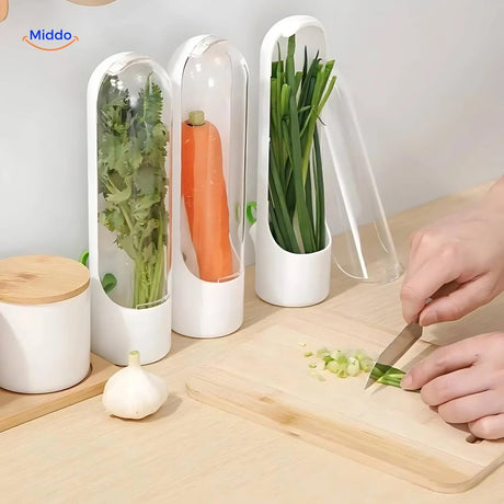 rangement pour herbes fraiches dans un refrigerateur de cuisine, pratique et compact
