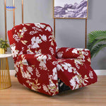 reclinex bankhoes rood met witte bloemen romantische fauteuilhoes www.middo.nl