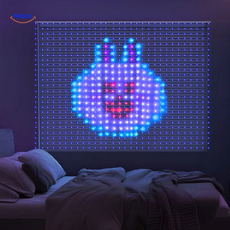 rideau led avec affichage animé utilisable à l'intérieur comme à l'extérieur