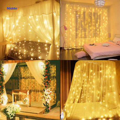 rideau led coloré utilisé en décoration dans différentes pièces de la maison