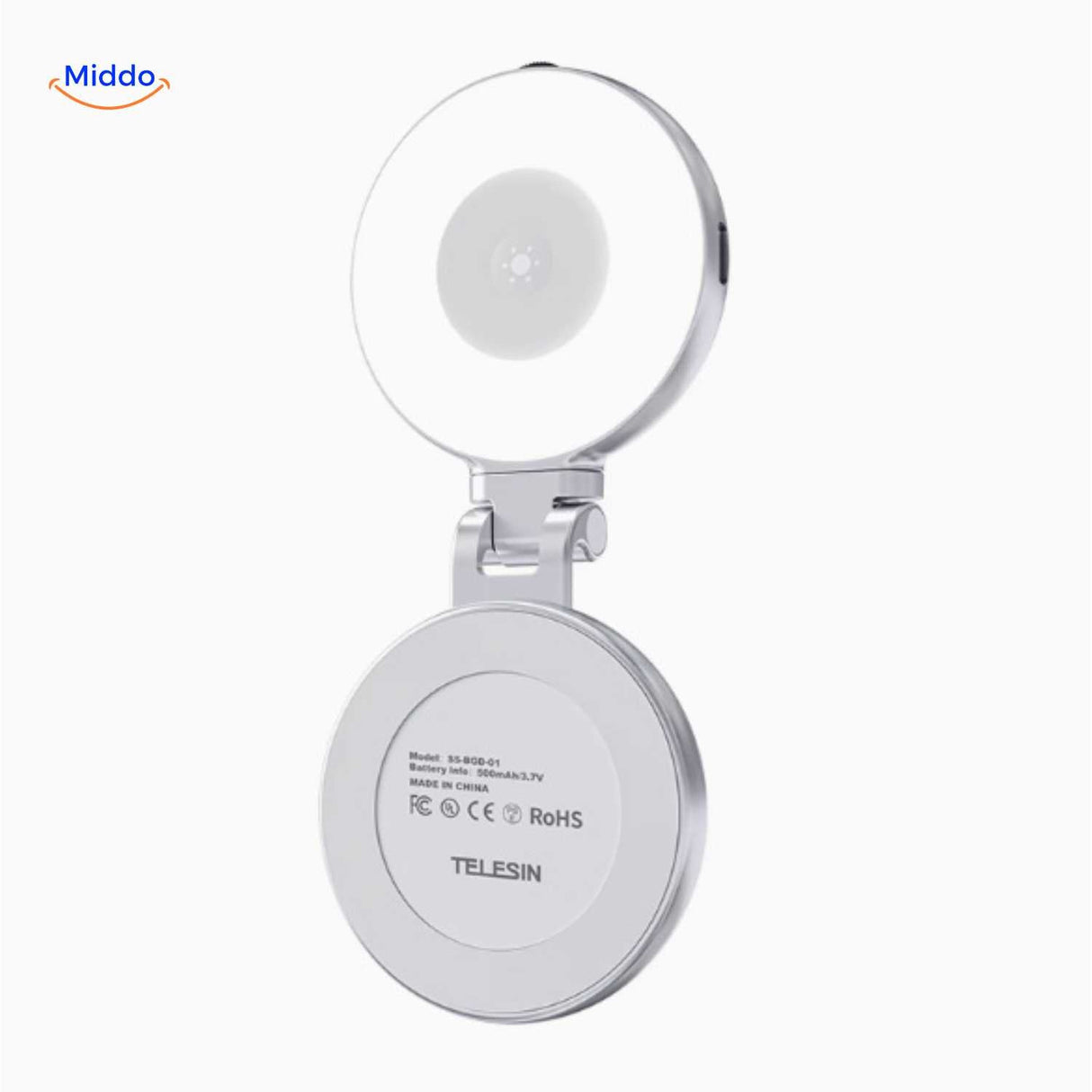ring led rechargeable avec charnière réglable et batterie intégrée pour une utilisation prolongée