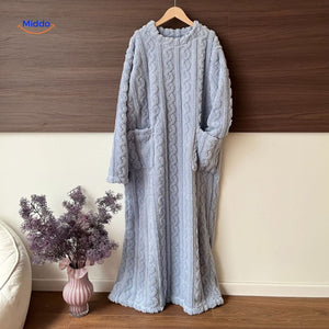 robe plaid en fleece doux disponible en nombreux coloris pour s'habiller chaudement tout l'hiver