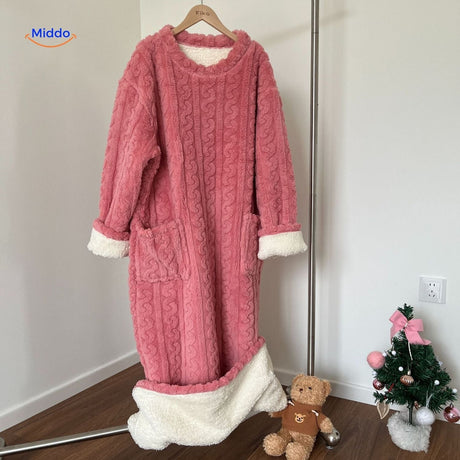 robe plaid polaire longue disponible en 9 coloris au choix pour s'adapter à tous les styles