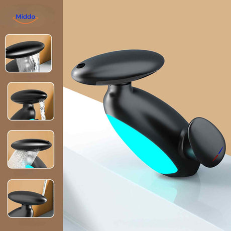robinet extensible coloris noir mat moderne et économe en eau pour salle de bain