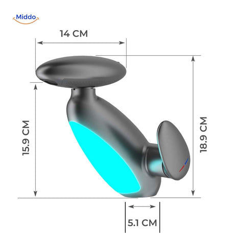 schéma des dimensions du robinet extensible noir mat économe en eau