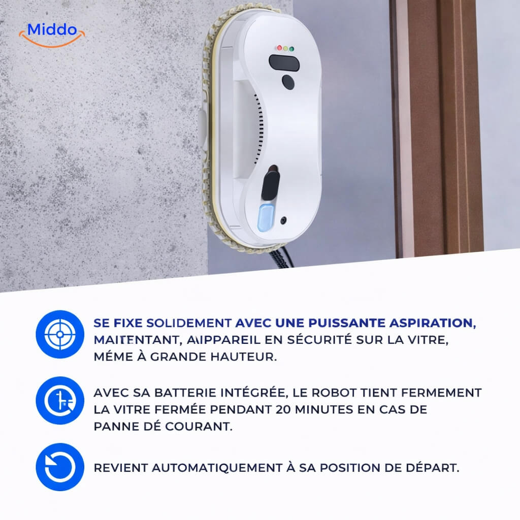 vitres parfaitement propres et sans traces après passage du robot de fenêtre électrique