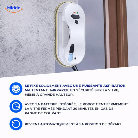vitres parfaitement propres et sans traces après passage du robot de fenêtre électrique