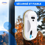 robot de fenêtre électrique maintenu par aspiration sur une surface vitrée