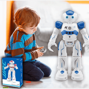 robot arlock blanc et bleu avec commande gestuelle et multiples fonctions interactives pour enfants