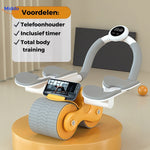 roue abdominale pro coloris orange avec support téléphone et minuterie inclus