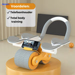 roue abdominale pro coloris orange avec support téléphone intégré, sans minuterie