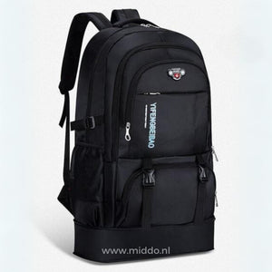 sac à dos de voyage 65l coloris noir avec grande capacité de rangement