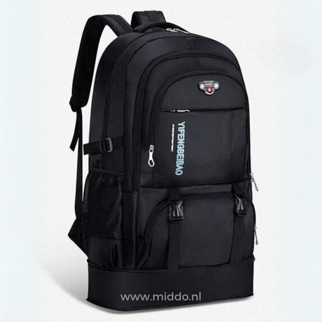 sac à dos de voyage 65l coloris noir avec grande capacité de rangement