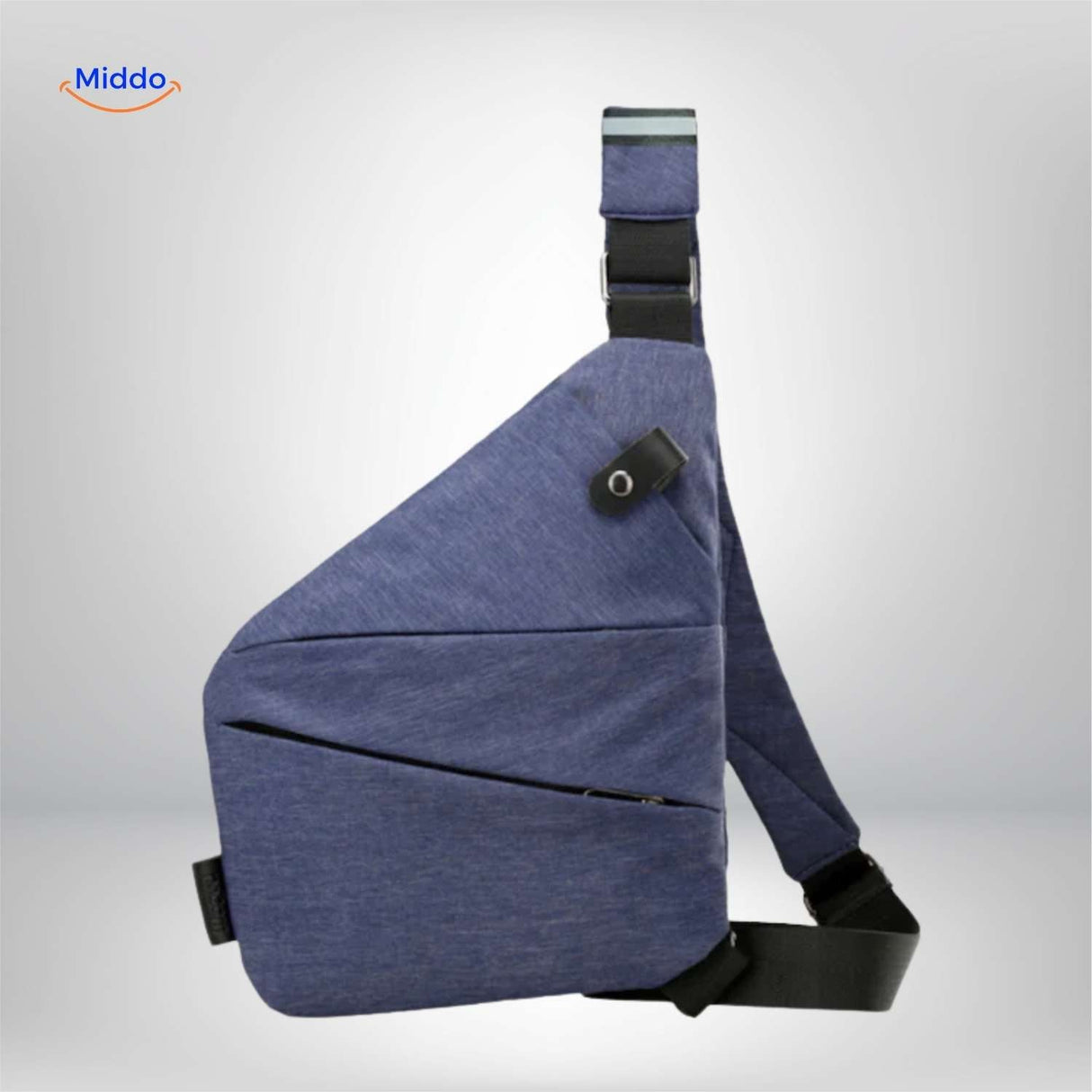 sac bandouliere bleu leger et durable unisexe vue produit bandouliere reglable